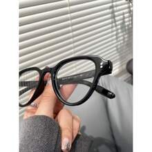 Nouvelles lunettes vintage à monture ovale noire avec verres à zéro degré, lunettes de lecture, monture de lunettes pour femmes, convient pour la vie quotidienne, le bureau, les voyages, accessoire de mode, cadrant le visage - Même style en plusieurs couleurs - Voir 2
