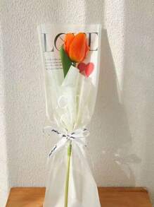 10/20 件情人节爱情单花束包装袋，一体式玫瑰花工艺材料礼品包装纸 - 彩色 - 查看 6