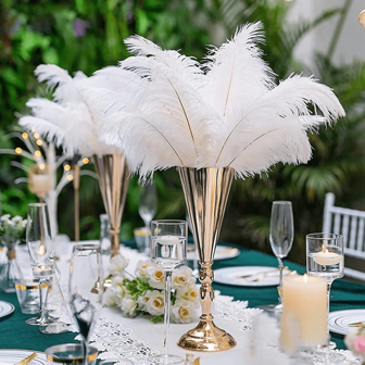 GOQODO 2 Pcs Tabletop Metal Wedding Flower Vase, Gold Geometric Flower Stand, Boho Artificial Flowers Decoration Vase For Wedding Party Dinner Event Hotel Room Kitchen Decoration All Saints' Day Gifts Home Decor Room Decor Glass Vase