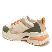Fashionable Versatile Casual Everyday Thick Sole Sneakers - Green - View 3