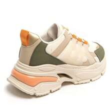 Fashionable Versatile Casual Everyday Thick Sole Sneakers - Green - View 4