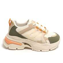 Fashionable Versatile Casual Everyday Thick Sole Sneakers - Green - View 2