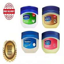 Vaseline BlueSeal Petroleum Jelly Variety Bundle, 1.75oz Jars (Set Of 4) Vitamin E Aloe Fresh Cocoa Butter & Original Travel Pack Skin Lips Feet Care Kit With Bonus Snoep In Beperkte Oplage