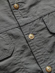 1pc Casual Sports Outdoor Mesh Quick Dry Shirt, New Casual Outdoor Hiking Fishing Anorak, Minimalist Design - Grey - View 5