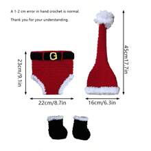 婴儿摄影道具 - 圣诞老人帽子、服装和新年装饰品 婴儿洗礼 复活节礼物 适合女孩/男孩的物品