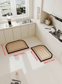 1pc Bathroom Mat, Entrance Rug, Silica Gel Absorbent Mat, Non-Slip Washroom Floor Mat, Room Decor - Multicolor - View 15