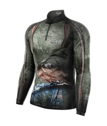 PQS FISHING Camiseta UV50 para Pesca - Proteção Solar e Conforto para Pescadores R48 PQS I - Verde - Visão 2