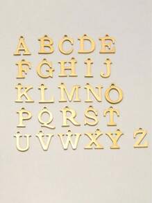 女式字母首字母项链 大写字母 Cz A-Z 字母金色项链 粗 OT 扣颈链 嘻哈珠宝