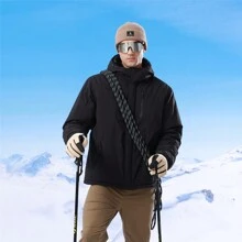CAMEL CROWN Men Winter Jacket Waterproof Warm Snow Ski Jackets Fluffy Fleece Rain Coats With Removable Hood