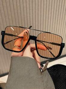 Neue Vintage Oversized Doppelsteg quadratische Modebrillen für Frauen und Männer, vielseitig einsetzbar für Outdoor, Partys, täglichen Lässig-Wear, Strandaccessoires für Frauen, für Sommerurlaub, Outdoor, Reisen