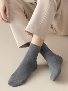 1/5 pares de calcetines medianos para mujer, estilo primavera y verano, todo a juego de unicolor, calcetines deportivos de pareja de color melódico alto