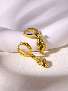 1 Pair Cute Starfish Earrings, Women's 18K Gold Plated Stainless Steel Earrings, Hypoallergenic Jewelry, Christmas Gift - Yellow Gold - View 5