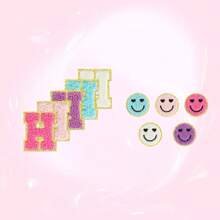 4/5/10/26pcs A-Z English Letter Chenille 2.28inch Iron On Sew On Patches Appliques For Clothes, Jackets, Hats, Books, Backpacks - Team Alphabet Self-Adhesive DIY Embroidered Fabric Stickers