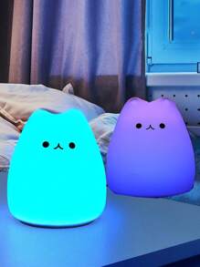 Silikonowa lampka nocna LED dla dzieci, wielokolorowe światło, kot, wieloryb, przenośna lampka nocna, idealny wielokolorowy prezent dla kobiet, niemowląt, dzieci, małych dzieci i nastolatek - RGB 7 kolorów - Zobacz 3