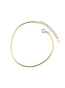 FOREVER QUEEN 1 Pezzo Cavigliera in argento sterling S925 per donne, catena semplice a forma di osso di serpente ottagonale, cavigliera semplice, regalo migliore amica, regalo per mamma, sorelle, fidanzata per Natale
