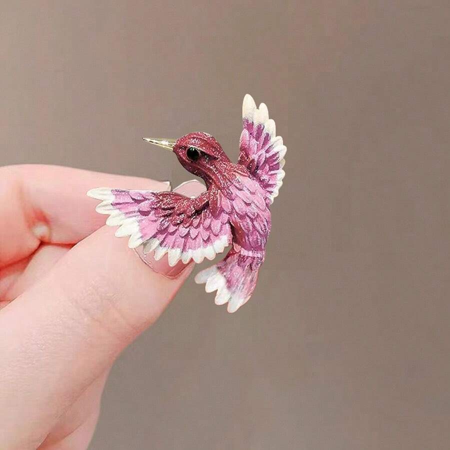 1pc Bird Brooch Pin, Apparel Collar Clips Decoration Suitable For Women Dress, Coat, Sweater Dress Accessories Pin For Clothes Bag Charm Backpack For School Office Accessories Shirts Jacket Jewelry Christmas Halloween Clothes Pin Funny Cute Teacher Gifts Halloween Accessories Teachers Day Costume Accessories Bag Charms - Gold - View 1