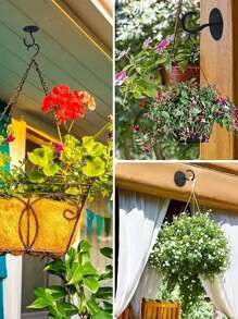 Ganchos adhesivos fuertes para techo, ganchos para pared sin taladrar, ajustables para macetas y portadores de flores