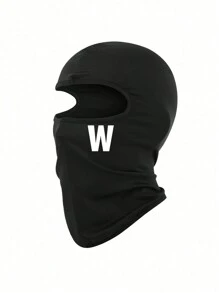 1 件装 A-Z 字母印花儿童户外防紫外线面罩，透气拉法帽头盔内衬，适合青少年 - 黑色 - 查看 9