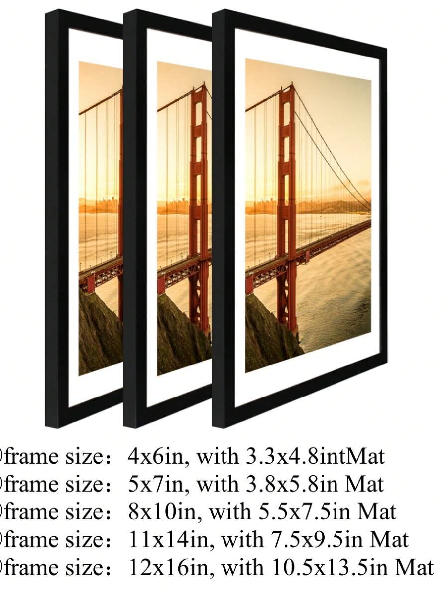 Bộ khung ảnh nhiều kích cỡ | Màu đen, trắng, gỗ | 4*6 inch, 5*7 inch, 8*10 inch, 11*14 inch, 12*16 inch | Thích hợp cho ảnh, tranh in, bưu thiếp, mẫu vật | Hoàn hảo cho tường ảnh gia đình, trưng bày nghệ thuật, đám cưới, tự làm đồ trang trí, trang trí Giáng sinh, trang trí Halloween, trang trí phòng. - Nhiều màu - Xem 1