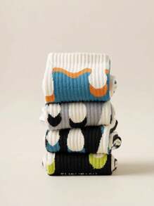 1/3/4/5/10 Pairs Women's Asymmetric Crew Socks, Fashionable Retro Ins Style Socks, Regular Thickness For Everyday Casual Wear, All Season - Multicolor - View 8