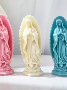 1pc Virgin Mary Statue Silicone Mold For DIY - White - View 4