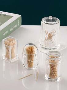 1pc Transparent Acrylic Toothpick Holder With Lid, Simple Toothpick Dispenser, Portable Toothpick Storage Box, Suitable For Home, Kitchen, Restaurant Commercial Dental Floss Storage Box - Multicolor - View 12