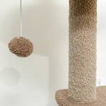 PawHut Cat Tree Scratcher Height 133 Cm Cat Tree Cat Tower With Nest Platforms Hanging Ball And Jute Post Brown - 咖啡棕 - 查看 9