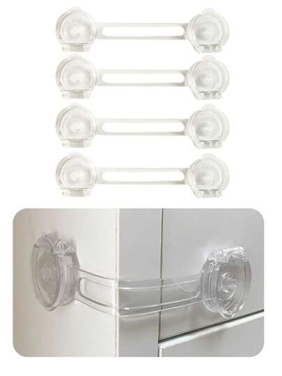 Baby Locks (4/6/10/14-Pack) Child Locks Cabinet Proofing - Quick And Easy Adhesive Cabinet Drawer Door Latches No Screws & Magnets Refrigerator Multi-Purpose For Furniture Kitchen Ovens Toilet Seats