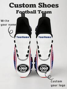 New York Football Team Men's Custom Logo Custom Name Slip On Running Shoes, Blade Wide Fit Tennis New York Football Designed Lightweight Comfortable Fashion Sneakers For Men , Gym Training Sport Walking Shoes Suitable For All Seasons - Black - View 3