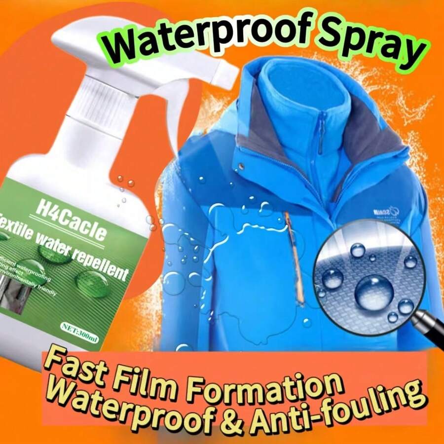 H4Cacle 纳米防水防污喷雾 终极织物保护配方，持久保护衣物免受水渍和污渍侵害 外套、鞋子和织物、衣服、运动鞋、雪地靴、夹克、包袋防水防污剂