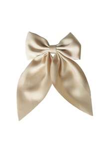 5 件装韩式高档纯色丝缎蝴蝶结发夹女士