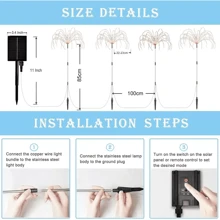 NetHong 2x Decor Fireworks LED Stake Garden Heads Party Outdoor Light Solar Lamps Flower - Warm White - View 11