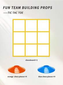 Fun Team Building Props- Tic Tac Toe Game Outdoor, Portable Tic Tac Toe Toss Game With 8 Chess Pieces, For Outdoor Lawn Yard Backyard Carnival Field Team Work Game Props(For Adult Only) - Multicolor - View 14