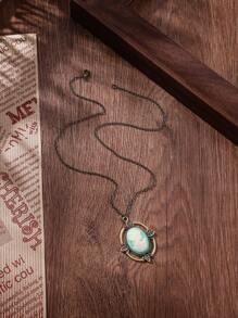 1pc Katherine Gemstone Head Pendant Necklace Goth Style Suitable For Daily Wear - Multicolor - View 4