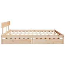 Super King Size Solid Pine Bed Frame 180x200 Cm Durable Stylish Design No Mattress Included - Brown - View 4