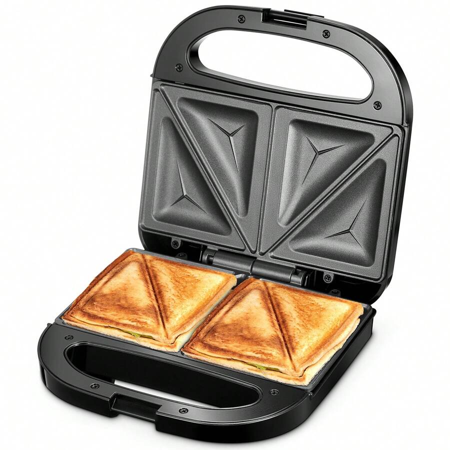 Reemix Sandwich Maker, Toaster And Electric Panini Grill With Non-Stick Coating Plate, Easy To Clean, Heating Up Fast, Built In Indicator Lights, Black - US A Type Plug(110-127V) - View 1