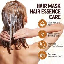 4片装角蛋白发膜，深层滋养保湿发膜，胶原蛋白精华护发 - 白色 - 查看 10