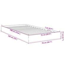 Concrete Grey Small Single Bed Frame 75x190 Cm No Mattress Included - 灰色 - 查看 9