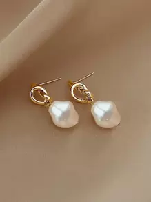 优雅的 1 对法国复古仿珍珠耳环，适合女性在日常生活、婚礼、派对、宴会和其他场合万圣节佩戴