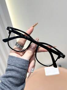 Classic Elegant Modern Simple Style Women Fashion Inlaid Nail Clear Eyeglasses For Watch TV Play Games Phone Decoration 1pc