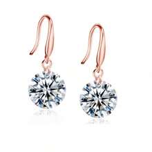 MONALLY 1 Đôi bông tai bạc hình giọt nước đính đá Cubic Zirconia thanh lịch, thiết kế sáng bóng, món quà lý tưởng cho phái nữ dịp Giáng sinh và tiệc tùng. - bông tai - Xem 18