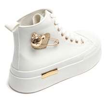 Women Solid Color Splice Casual Sneakers For Daily Wear - White - View 4