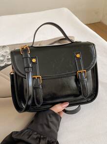 Vintage stijl handtas met handvat, grote capaciteit werk/reis/winkeltas schoudertas