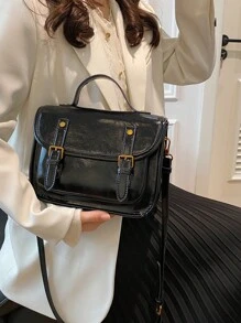 Vintage stijl handtas met handvat, grote capaciteit werk/reis/winkeltas schoudertas