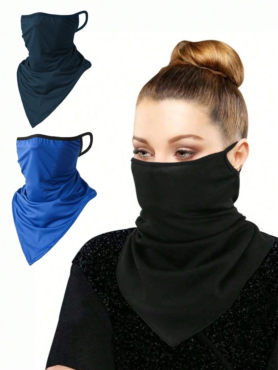 Scarf Mask With Ear Hanging UV Protection Neck Mask Scarf For Men And Women - Windproof Neck Mask Headscarf Neck Warmer Mask - Multicolor - View 1