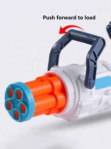 1 Box Creative Children Soft Bullet Toy Gun Space Gatling Sponge Bullet Manual Launcher, Safe For Kids, Includes 10 Soft Bullets - Multicolor - View 2