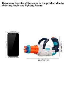 1 Box Creative Children Soft Bullet Toy Gun Space Gatling Sponge Bullet Manual Launcher, Safe For Kids, Includes 10 Soft Bullets - Multicolor - View 7