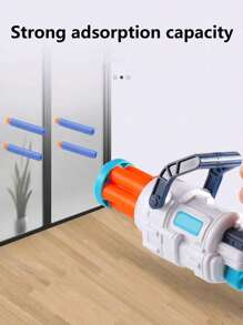 1 Box Creative Children Soft Bullet Toy Gun Space Gatling Sponge Bullet Manual Launcher, Safe For Kids, Includes 10 Soft Bullets - Multicolor - View 6