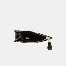 Coach Slim Rfid Blocking Credit ID Card Holder With Clear ID Window Leather Front Pocket Wallet For Women Zip Mini Credit Card Case Wallet With Keychain