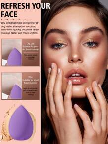6pcs Makeup Sponges, Suitable For Cream And Powder Concealers, Loose Powder And Other Cosmetics Application - Multicolor - View 3